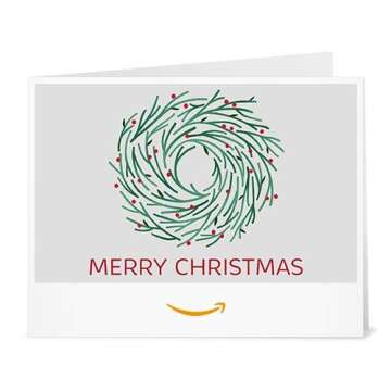 Amazon Gift Card - Print - Merry Christmas Wreath 2020