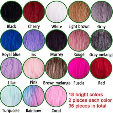 SIQUK 36 Piece Faux Fur Pom Pom Balls - Bright Colors for DIY Crafts