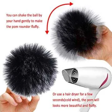 SIQUK Faux Fur Pom Pom Balls - 36 Pieces in 18 Colors