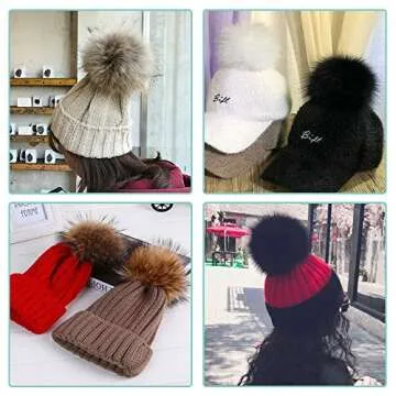SIQUK Faux Fur Pom Pom Balls - 36 Pieces in 18 Colors