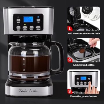Taylor Swoden 12-Cup Programmable Coffee Maker for Every Home