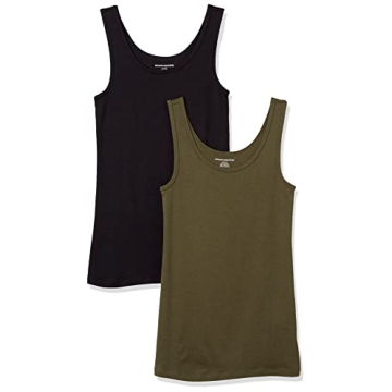 Amazon Essentials Women's Slim-Fit Tank, Pack of 2 for Stylish Comfort