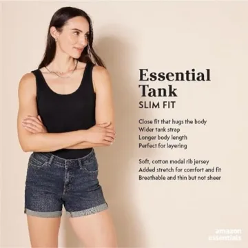 Amazon Essentials Women’s Slim-Fit Tank, Pack of 2