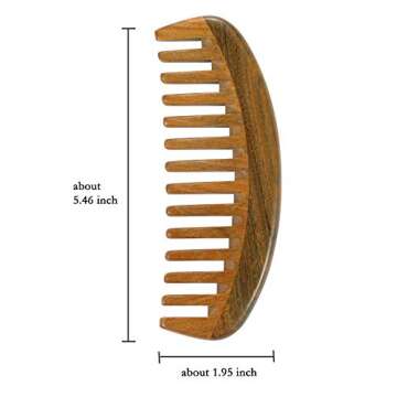 Louise Maelys Wooden Wide Tooth Comb for Curly Hair Anti-Static Sandalwood Hair Combs for Adults and...