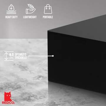 Red Co. Set of 3 Glossy Black Acrylic Cube Display Nesting Risers with Hollow Bottoms