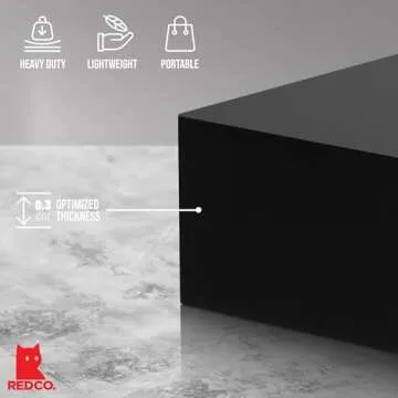 Red Co. Set of 3 Glossy Black Acrylic Cube Display Nesting Risers with Hollow Bottoms