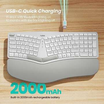 Nulea RT05 Ergonomic Wireless Keyboard with Backlight