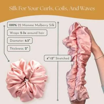 Luxury Mulberry Silk XL Scrunchies for Curly Hair