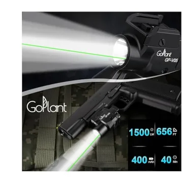 GOPLANT 1500 Lumen Tactical Flashlight with Laser Combo
