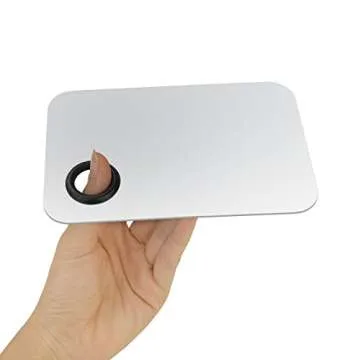 obmwang 1Pcs Pro Stainless Steel Cosmetic Makeup Palette Spatula Tool for Nail Art Eye Shadow Eyelash Makeup Professional Pigment Blending Lightweight 5.9 x 3.9 inches