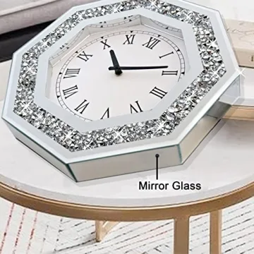 XIHACTY Octagon Mirror Wall Clock - Stylish Decorative Gift