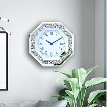 XIHACTY Octagon Mirror Wall Clock - Stylish Decorative Gift