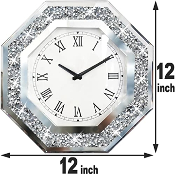 XIHACTY Octagon Mirror Wall Clock - Stylish Decorative Gift