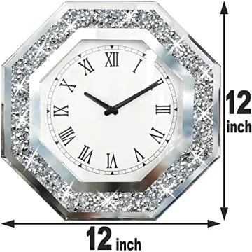 XIHACTY Octagon Mirror Wall Clock - Stylish Decorative Gift