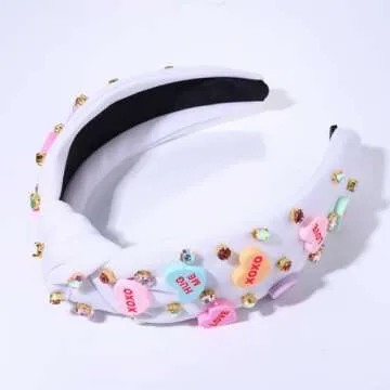 NVENF Love Heart Knotted Valentine's Day Headband for Women