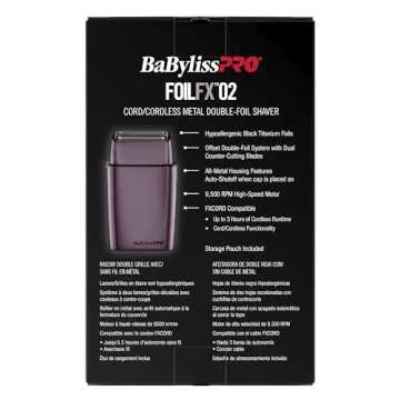 FoilFX Cord/Cordless Metal Double Foil Shaver for Close Shaving