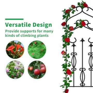AMAGABELI Garden & Home 4 Pack 60" x 18" Metal Garden Trellis for Climbing Plants Outdoor Climbing R...