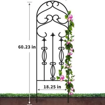 AMAGABELI Garden & Home 4 Pack 60" x 18" Metal Garden Trellis for Climbing Plants Outdoor Climbing Rose Trellis Rustproof Plant Vines Flower Vegetable Trellis for Potted Plants Support Black
