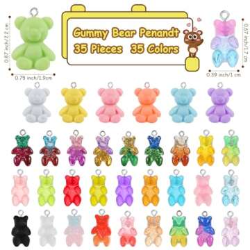 Hicarer 70 Colorful Candy Pendant Charms for Jewelry Making