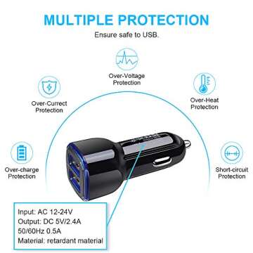 Car Charger for Samsung Galaxy A21 A11 A51 A20 A01 A10E A9 A50 A71 A15 5g A14 A13 A35 A53 A54 A55 A12 A52 A24 S25 S24 S23 FE S22 S21 S20 Ultra Note 20, Car Charger Adapter, Type C Fast Charging Cable