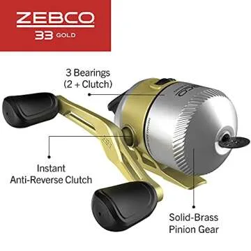 Zebco 33 Gold Spincast Reel - Effortless Fishing Experience