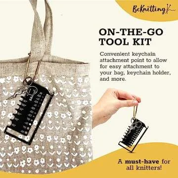 BeKnitting Knitting Needle Gauge Sizer Tool for Knitting Needles & Crochet Hooks, Yarn & Swatch Ruler - Sitch Saver