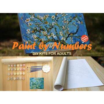 Irises in Monets Garden - Claude Monet - Paint by Number Kit - 16"x20" (40x50cm) - DIY Acrylic Paint...