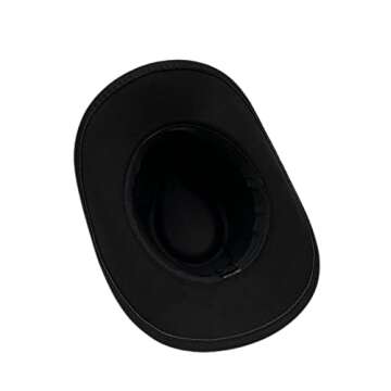 Classic Western Cowboy Hat Cowgirl Hat Unisex Men's & Women's Wide Brim Felt Fedora Hat Flat Top Hat with Buckle Belt