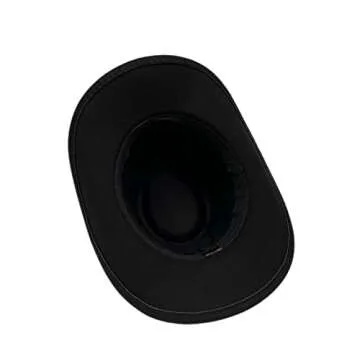 Classic Western Cowboy Hat Cowgirl Hat Unisex Men's & Women's Wide Brim Felt Fedora Hat Flat Top Hat with Buckle Belt