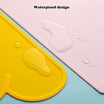 Love Dream Silicone Pet Feeding Food Mat Dog Cat Placemat Mat with Raised Edge, Anti-Slip Waterproof Pet Bowl Mats Pet Food Tray (Light Green)