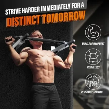 Yes4All Multifunctional Pull Up Bar Wall Mounted Capacity 300 Pounds - Black