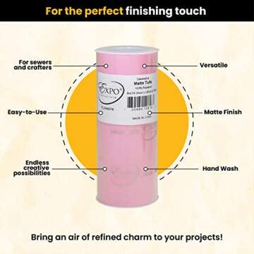 Expo International Decorative Matte Tulle Spool of 6 Inch X 25 Yards | Pink