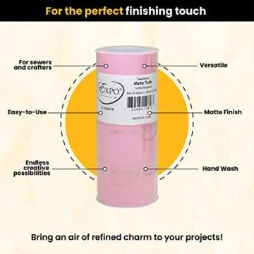 Expo International Decorative Matte Tulle Spool of 6 Inch X 25 Yards | Pink