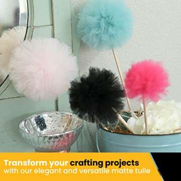 Expo International Decorative Matte Tulle Spool of 6 Inch X 25 Yards | Pink