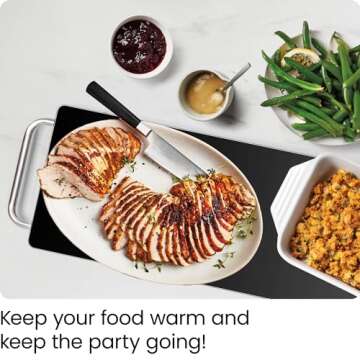 Chefman Long Electric Warming Plate Heating Element, Prep Food for Parties, Stainless Steel Frame & ...