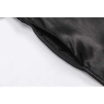 ExpressBuyNow Women's Satin Kimono Bridal Robe in Black