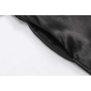 ExpressBuyNow Women's Satin Kimono Bridal Robe in Black