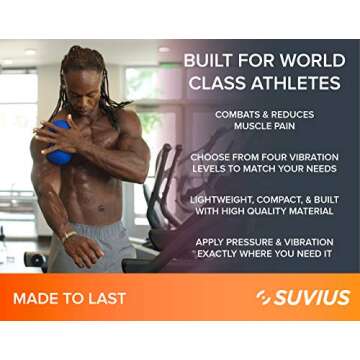 SUVIUS Vibrating Peanut Roller - 4 Vibration Levels - Rechargeable - Muscle Roller for Deep Tissue Massage and Muscle Recovery - Massager for Back, Neck, Foot, Leg, and Body - Black