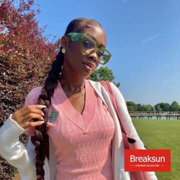 Breaksun Thick Frame Blue Light Glasses for Women Men Fashion Oversized Square Computer Gaming Eyeglasses (Olive green)