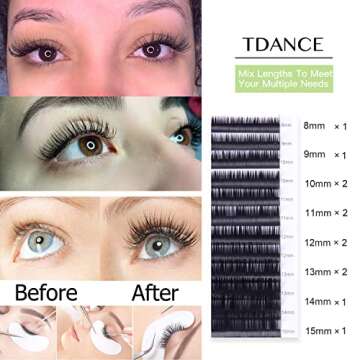 TDANCE Classic Lash Extensions Premium D Curl 0.15mm