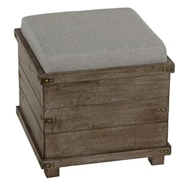 Cortesi Home Scusset Storage Tray Ottoman - Grey