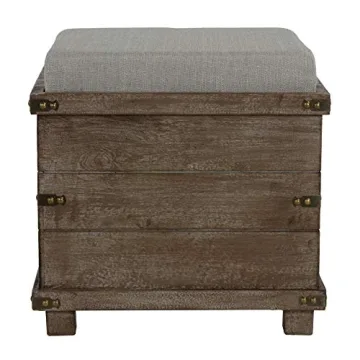 Cortesi Home Scusset Storage Tray Ottoman - Grey