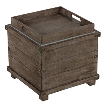 Cortesi Home Scusset Storage Tray Ottoman - Grey