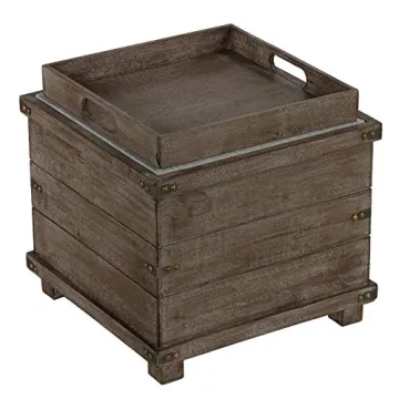 Cortesi Home Scusset Storage Tray Ottoman - Grey