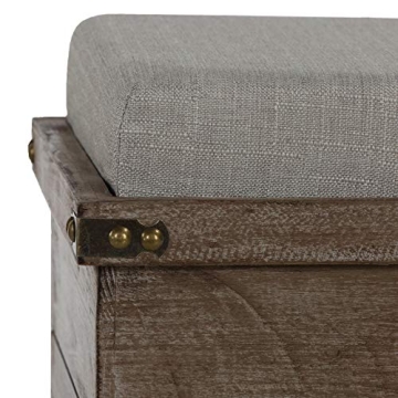 Cortesi Home Scusset Storage Tray Ottoman - Grey