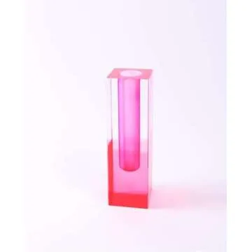 HLYU Acrylic Pillar Vase for Colorful Home Decor