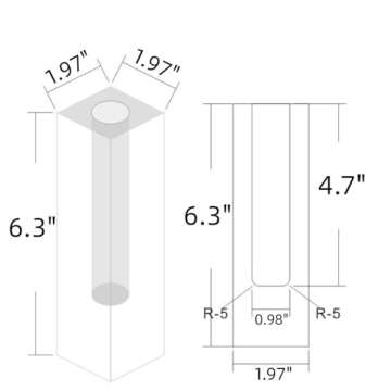 HLYU Acrylic Pillar Vase, Bud Vase for Centerpieces,Unique,Eclectic,Maximalist Room Decor, Modern Decorative Vase for Home, Office, Bedroom, Living Room, Dining Table (Pink，Purple)