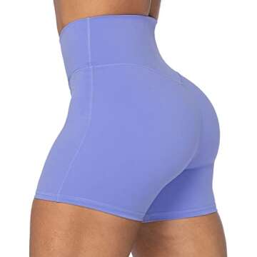 Sunzel Sunzfly Crossover Biker Shorts for Women, V Criss Cross High Waist Yoga Workout Gym Shorts wi...