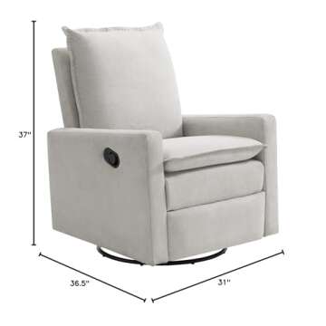 Oxford Baby Uptown Upholstered Swivel Glider & Recliner Nursery Chair, Sand