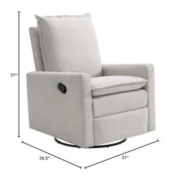 Oxford Baby Uptown Upholstered Swivel Glider & Recliner Nursery Chair, Sand